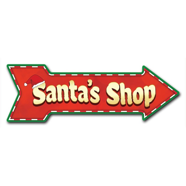 Santas Shop Arrow Decal Funny Home Decor 36in Wide